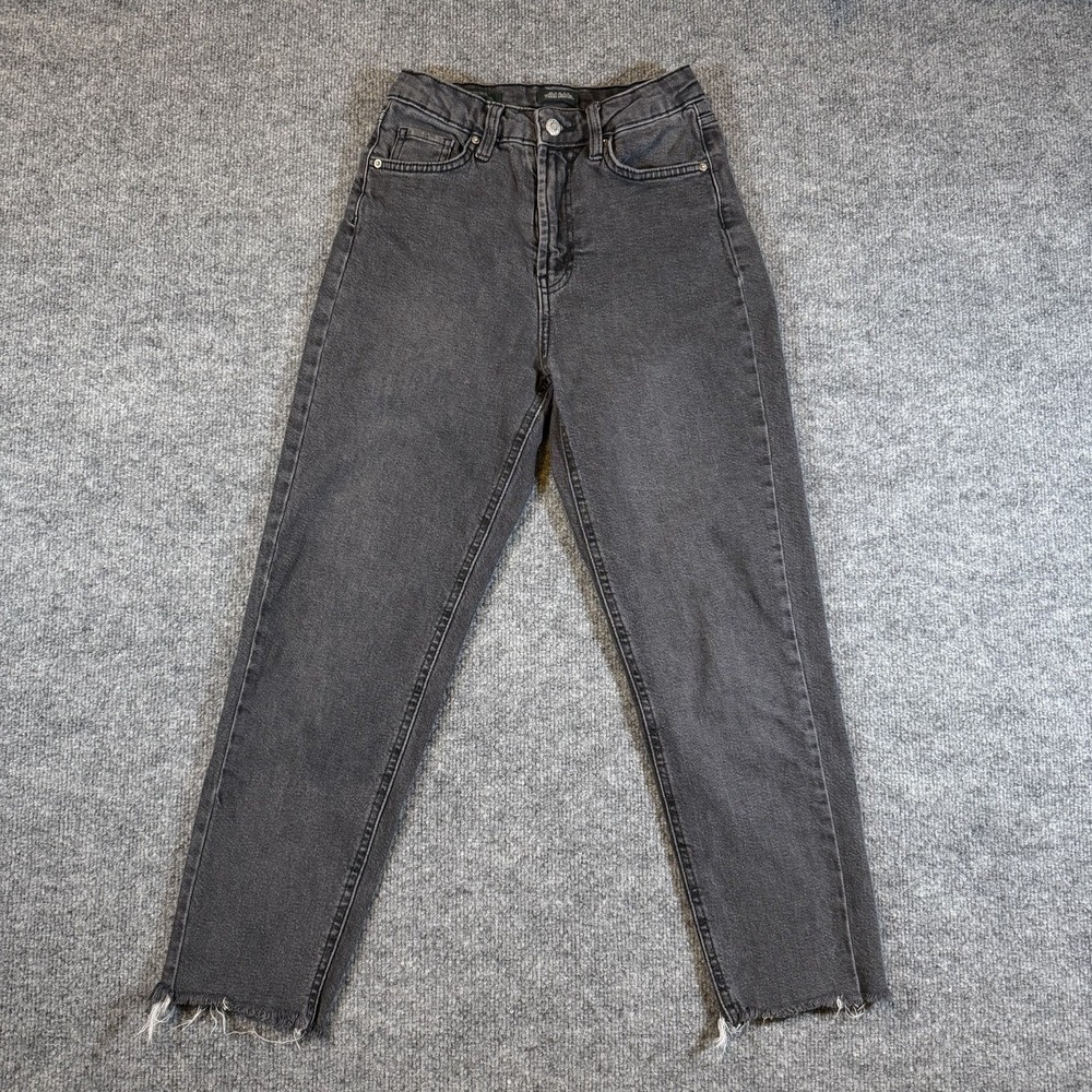 Wild Fable Womens‎ 00 Black Super High-Rise Mom Jeans Distressed Denim